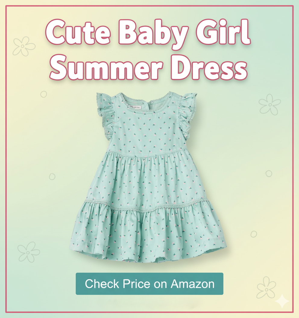 Amazon Essentials x Sofia Grainge Toddler and Baby Girls’ Woven Ruffle Sleeve Dress – Cute, Comfortable & Perfect for Everyday Wear