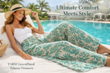 The Ultimate Summer Vacation Outfit: TARSE GreenFloral Palazzo Pants