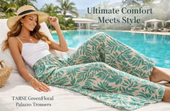 The Ultimate Summer Vacation Outfit: TARSE GreenFloral Palazzo Pants