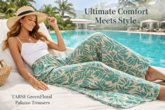The Ultimate Summer Vacation Outfit: TARSE GreenFloral Palazzo Pants